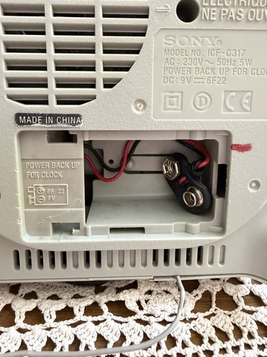 SONY DREAM MACHINE Dual Alarm Clock AM/FM Radio ICF-C317 Tested Working - Picture 10 of 12