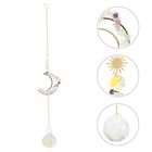 Crystal Rainbow with Moon Shaped Stones Hanging Wind Chime Sun Catcher