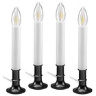  Electric LED Window Candles with Shatterproof Warm White Bulbs, Antique Black