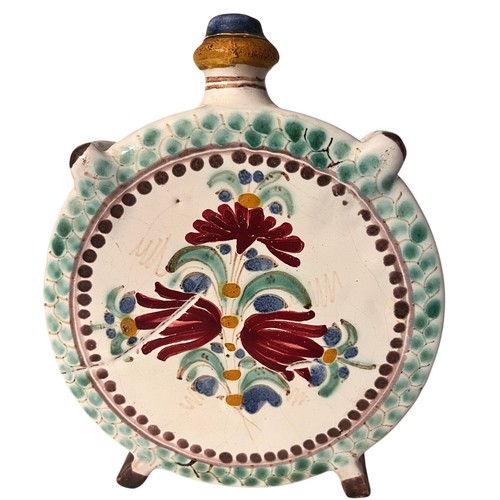 Vintage Keramik Flachmann/Dekanter/Kantine floral handbemalt - Sammlerstück - Bild 2 von 15