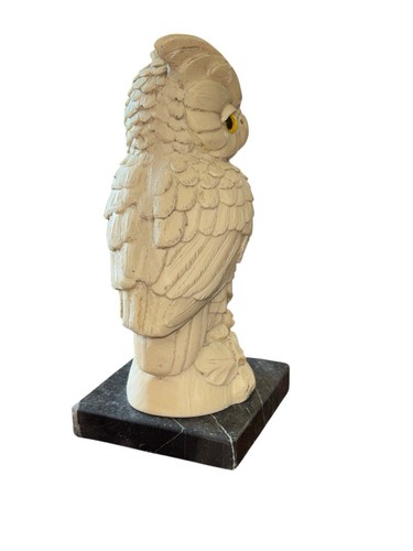 Vtg A Santini Mother Owl And Baby Alabaster Sculpture On Marble Base Signed - Picture 4 of 15