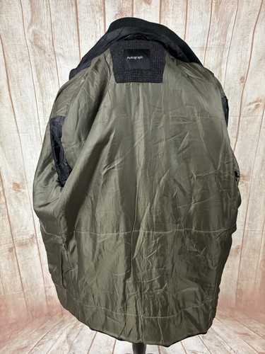 M&S Autograph Mens Large Tweed Winter Wool Blend Pea Coat Warm Check 44” XL Fit - Picture 22 of 24