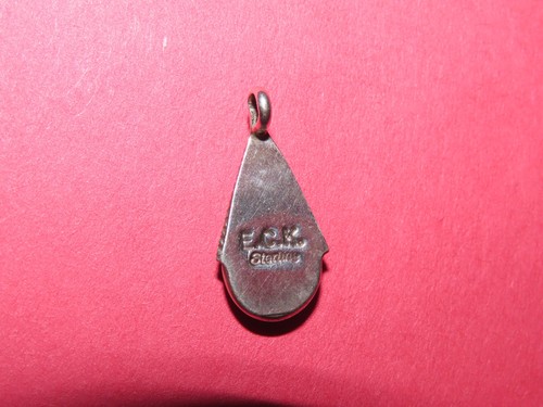 1" ZUNI STERLING TEARDROP PENDANT SIGNED CLEO KALLESTEWA E.C.K. VINTAGE - Picture 2 of 2