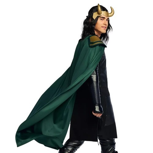 New w/ Tags Disney Parks Marvel Loki Adult Costume Cape Helmet Halloween - Picture 2 of 17