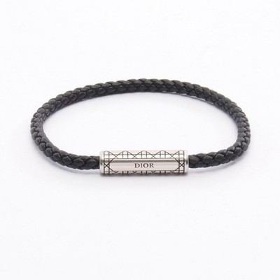 Christian Dior Cannage Braided Leather Bracelet 19cm