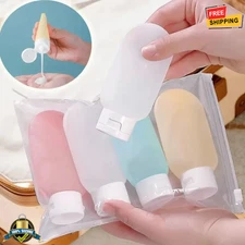 4PCS 60ml Refillable Travel Bottles Soft Lotion Shampoo Squeeze Tubes Set