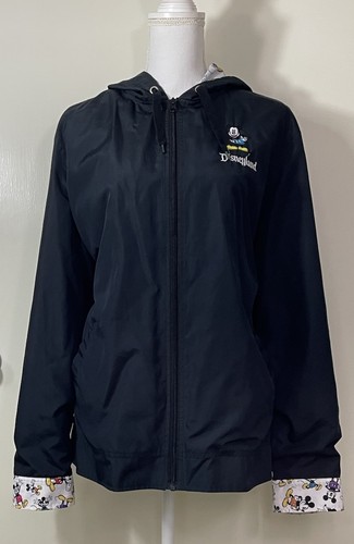 Chaqueta de lluvia cortavientos negra Mickey Mouse de los parques de Disney para mujer talla XL R10-68 - Imagen 1 de 6