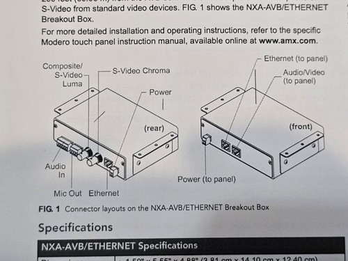 AMX NXA-AVB/ETHERNET Audio / Video Breakout Box | Neu - Bild 2 von 3