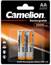2 Camelion Aa Rechargeable Batteries Accu Hr6 2000Mah 1.2V 2Bl Nimh NEW