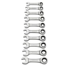 Gearwrench 10 Pc 72t Stubby Ratcheting Combination Metric Wrench Set 9520d