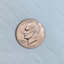 1974 Liberty Eisenhower (IKE) One Dollar Flying Eagle Coin No Mint Mark
