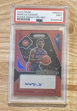 2023-24 Panini Prizm- Marcus Sasser Signature Red Prizm AU RC #RSI-SAS PSA 9 /99
