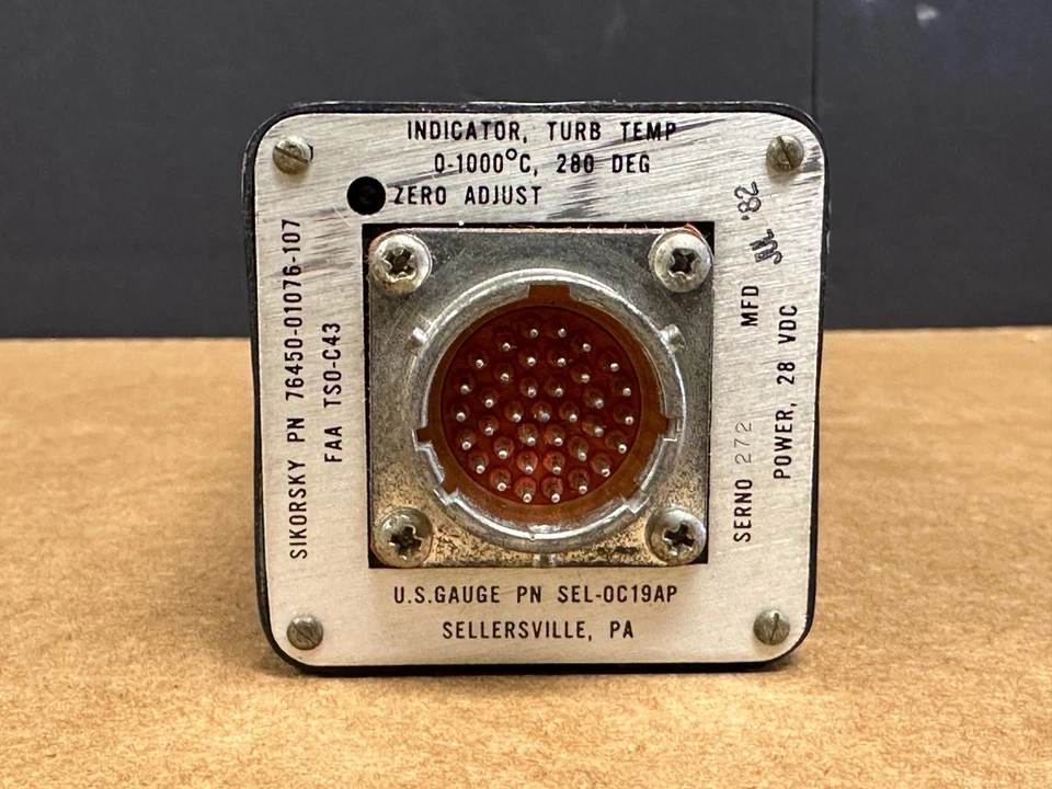 Sikorsky T5 Indicator Turbine Temp P/N 76450-01076-107 SA SEL-0C19AP New - Image 4 of 4