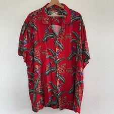 Vintage Paradise Found Magnum PI Parrots Colorful Beach Hawaiian Shirt Mens 3XL