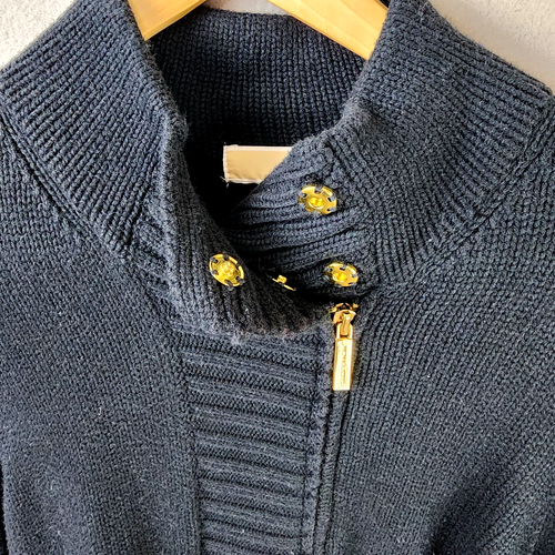 Michael Kors Pullover Jacke schwarz Strick Reißverschluss Größe PL - Bild 7 von 10