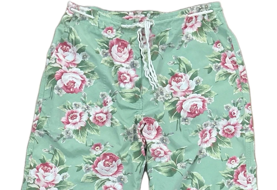 VTG Lauren Ralph Lauren Floral Cropped Capri Pants Cottagecore Womens 8 Wide Leg - Image 4 of 4