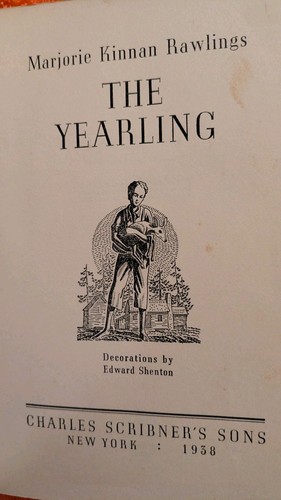 Marjorie Kinnan Rawlings, THE YEARLING, Charles Scribner's Sons "A", HB, 1938 - Picture 4 of 8