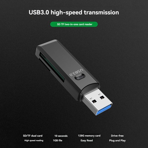 2-In-1 USB 3.0-Kartenleser, TF/-Kartenleser, Hochgeschwindigkeitsdatenübert1157 - Afbeelding 7 van 7
