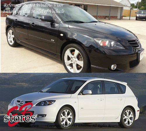 Mazda Mazda3 Hatchback 2004-09 Outside-Mounted Deep Black JDM Window Visors 4pcs - Bild 4 von 4