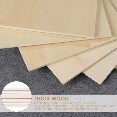 15Pcs Smooth Basswood Craft Boards for Diy Art and - Picture 5 of 7