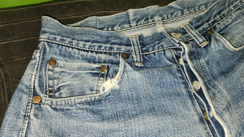 Vintage LEVIS 501XX Jeans Big E Rivet Redline Selvedge USA 1940-50 40-50s Shorts - Picture 6 of 23