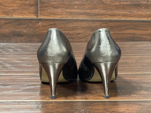 Zapatos de tacón Nina Mandy peltre metálico para mujer talla 6 M usados - Imagen 3 de 11