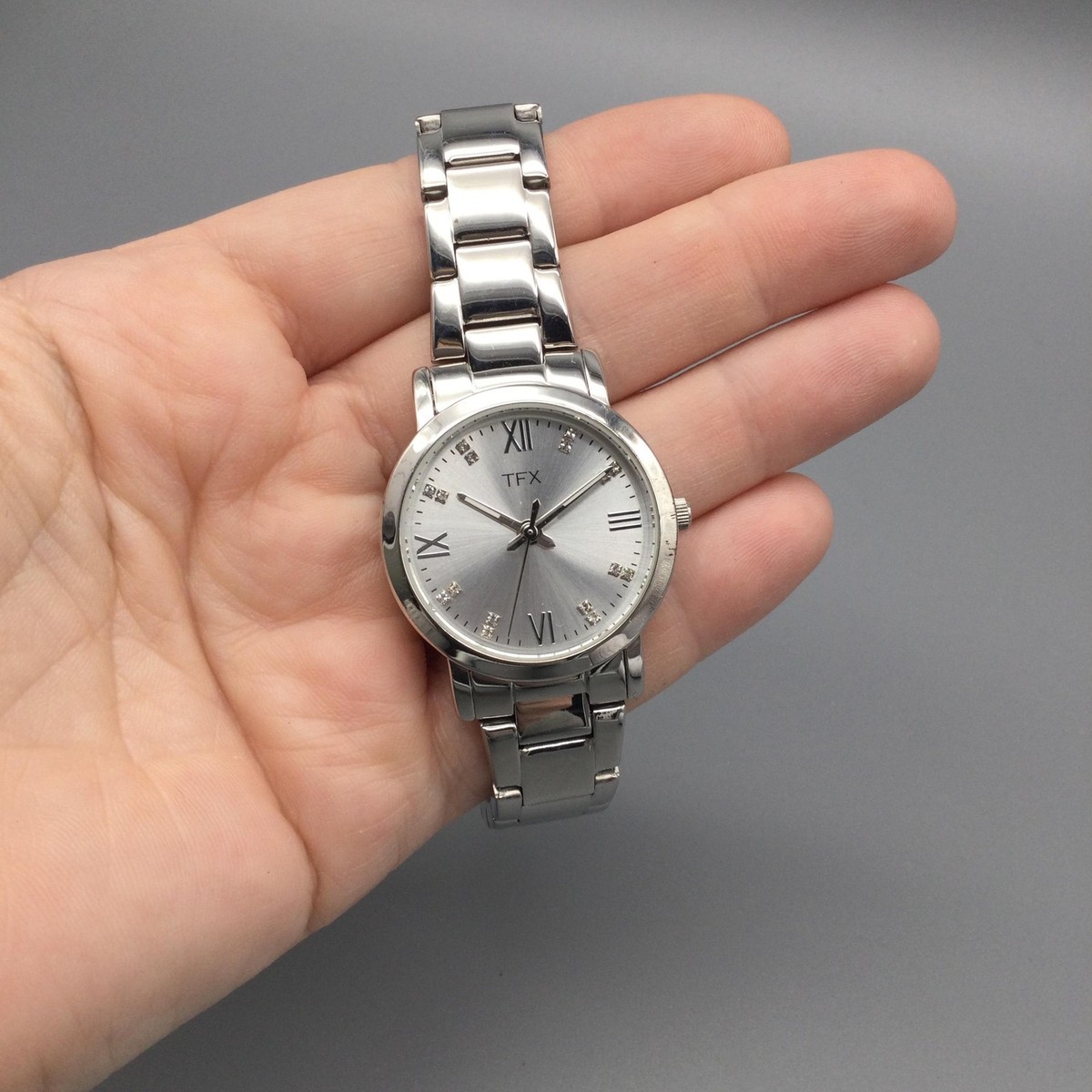TFX by‎ Bulova Silver-Tone Stainless Steel Watch 36t117 Crystal Markers Silver Tone Tfx Women's Stainless Steel Watch TFX By  main image 4