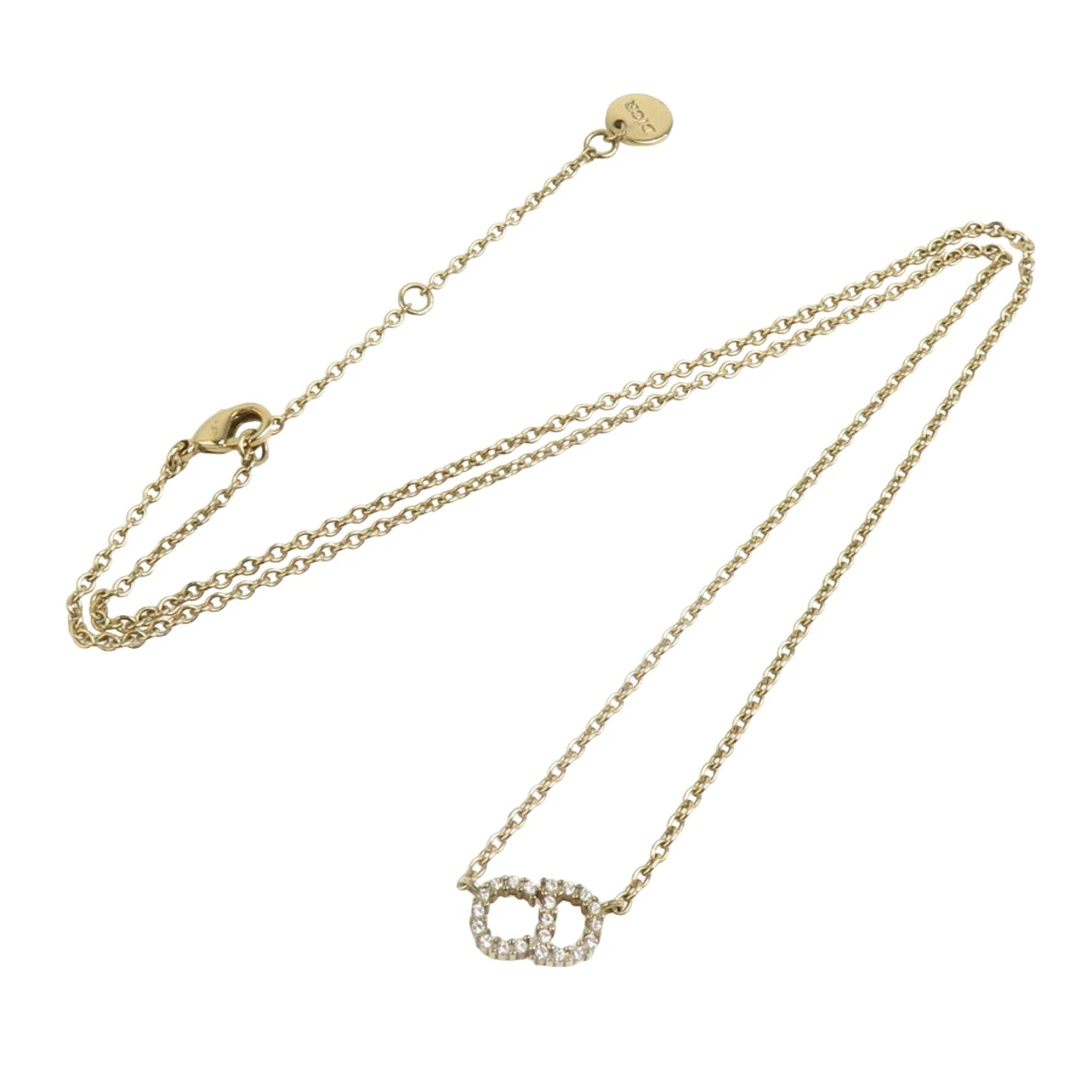 Collier Dior métal doré bijou authentique
