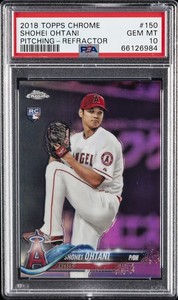 2018 TOPPS CHROME PITCHING-REFRACTOR #150 SHOHEI OHTANI ROOKIE RC PSA 10