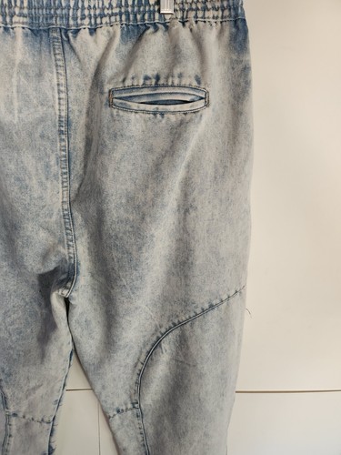 Today's News Hip Hop Parachute SUPER Baggy Blue Jean Pants L Large Inseam 31 - Picture 7 of 12