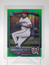 MIGUEL SIME JR 2025 BOWMAN CHROME DRAFT 1ST GREEN REFRACTOR /99 #BDC-181 Q6320