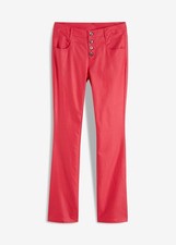 Lederimitat-Hose mit Schlag Gr. 50 Dunkelpink Damenhose Freizeit-Pants Neu