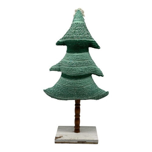 NUEVO Zócalo de husillo antiguo de chenilla vintage reutilizado para árbol de Navidad hecho a mano - Imagen 9 de 9