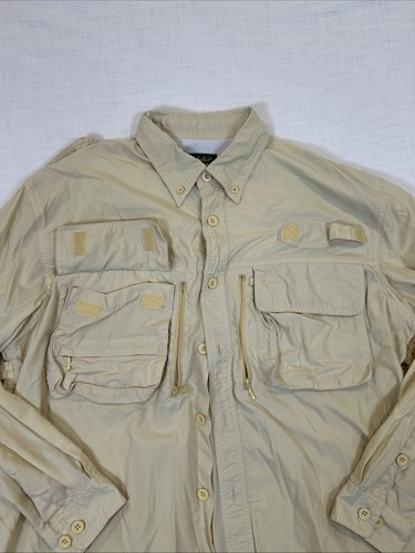 Cabela's GuideWear Shirt Long Sleeve Vented Fishing Outdoor Hiking Men's Yellow - Picture 5 of 15