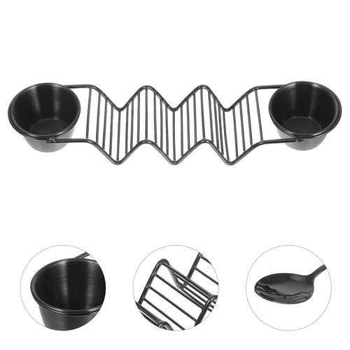 Taco Rack with Stainless Steel Sauce Cups and Spoon for Home Kitchen and Parties - Bild 2 von 17
