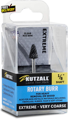 Extreme Taper Rotary Burr, 1 8'' Shaft Very Coarse - Wood Carving Bit for Dre....