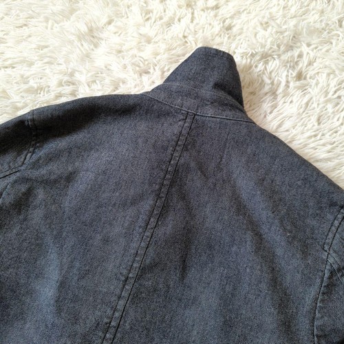 BURBERRY Black Label Denim Pea Coat Nova Check Men's Black Gray Size L USED - Picture 7 of 9