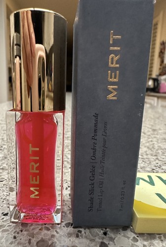 MERIT Shade Slick Tinted Lip Oil Gelee LES DEUX .23oz/7mL FULL SZ NEW BOX  $24 - Picture 7 of 20