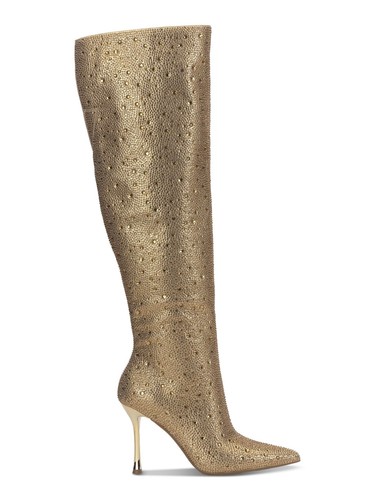 INC Womens Gold Ankle Zip Goring Split Saveria Pointed Toe Stiletto Boots 8.5 M - Picture 11 of 11