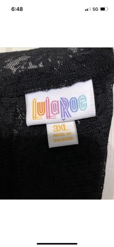 Neu mit Etikett Lularoe einfarbig schwarz Noir Spitze Joy Weste Größe 3XL - Bild 10 von 12
