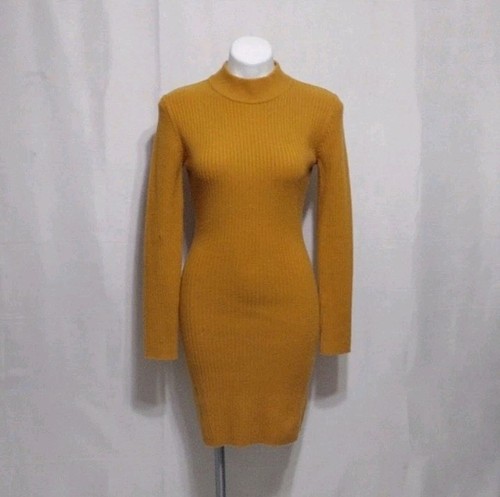 Michael Kors Ribbed Knitted Merino Blend Long Sleeves Bodycon Sweater Dress M - Picture 2 of 16