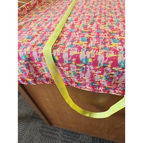 Abito casual Everly rosa stampa multicolore manica 3/4 grande made in USA vintage - Foto 9 di 10