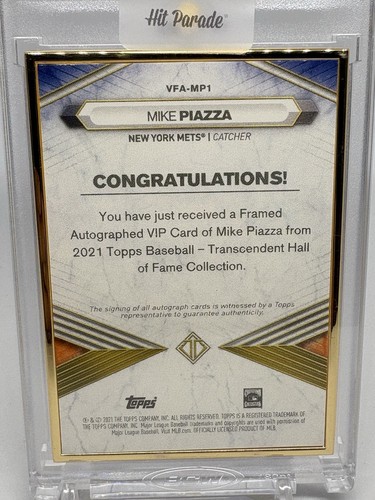 2021 Topps Transcendent Mike Piazza “16 HOF” Auto /25 - Picture 5 of 5