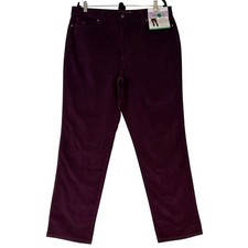 NWT Gloria Vanderbilt Amanda 2.0 Burgundy Corduroy Womens Slimming Jeans Size 18