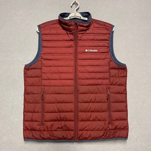 Columbia Puffer Vest Mens XL Rust Red 650 Fill Duck Down Feathers Insulated - Picture 1 of 11