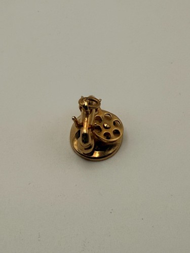 Vintage 14K Solid Gold Rotary Telephone Charm Pendant 3.1g Mid-Century Retro - Picture 4 of 5