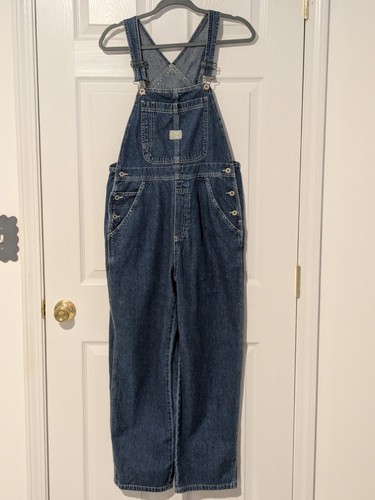Mono de carpintero vintage Y2K Old Navy 2001 para mujer pequeño azul denim botón con babero