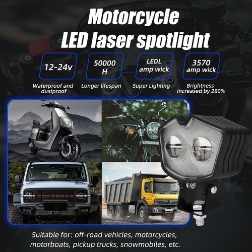 LED Motorcycle Light Fog Lamp ABS Lamp Body 3570 LED Bulb Night Riding - Picture 8 of 12