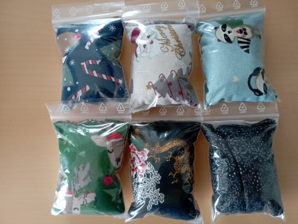 HANDGEFERTIGT 5 x Schmusekissen Gr. klein Weihnachten, Baldriankissen, Zugunsten Tierschutz