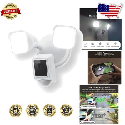 Wired Security Camera 2K HD, Color Night Vision, 2800 Lumen Motion Lights, Alexa